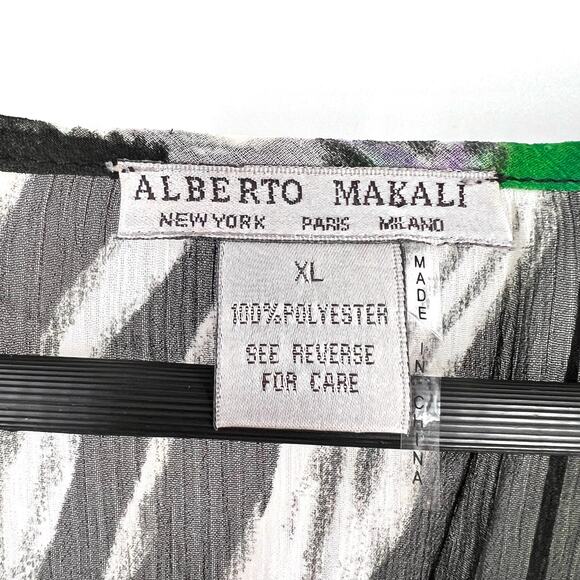 NEW NWOT Alberto Makali Sz XL Super Sheer Wearable Art Artsy Shirt Top Tropical - Picture 2 of 8